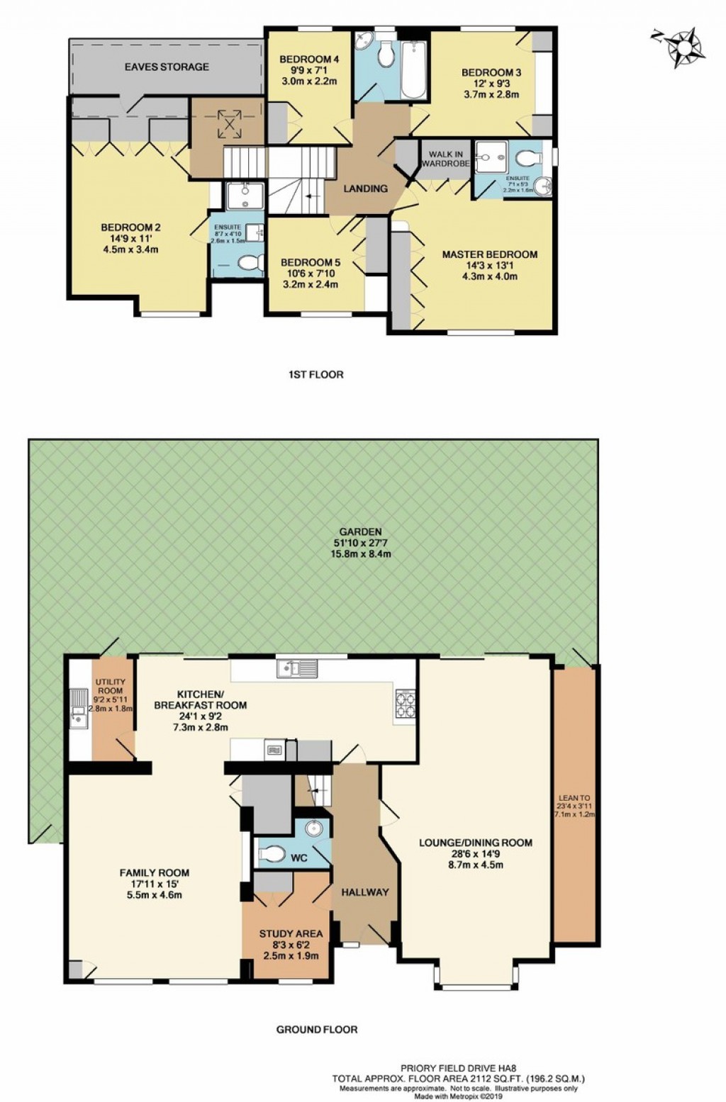 Floorplans For Priory Field Drive, Edgware